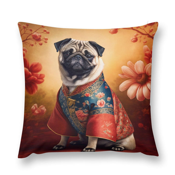 Forbidden City Fawn Pug Plush Pillow Case-Cushion Cover-Dog Dad Gifts, Dog Mom Gifts, Home Decor, Pillows, Pug-8