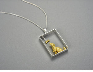 Framed 3D Golden Retriever Silver Necklace and Pendant-Dog Themed Jewellery-Golden Retriever, Jewellery, Necklace, Pendant-11