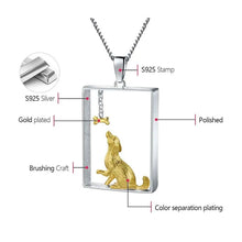 Load image into Gallery viewer, Framed 3D Golden Retriever Silver Necklace and Pendant-Dog Themed Jewellery-Golden Retriever, Jewellery, Necklace, Pendant-3