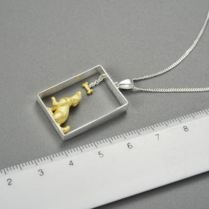 Framed 3D Golden Retriever Silver Necklace and Pendant-Dog Themed Jewellery-Golden Retriever, Jewellery, Necklace, Pendant-5