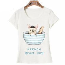 Load image into Gallery viewer, French Bowl Bulldog Womens T ShirtApparelWhiteS
