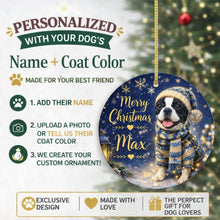 Load image into Gallery viewer, French Bulldog Christmas Ornament - Cozy Winter Pet Portrait Design - Personalize with Photo and Name-Christmas Ornament-Christmas,Christmas Ornament,Personalize Artwork-2