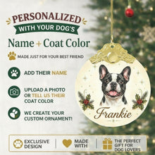 Load image into Gallery viewer, French Bulldog Christmas Ornament - Gold Crown Dog Portrait - Personalized with Photo and Name-Christmas Ornament-Christmas,Christmas Ornament,Personalize Artwork-2