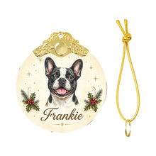 Load image into Gallery viewer, French Bulldog Christmas Ornament - Gold Crown Dog Portrait - Personalized with Photo and Name-Christmas Ornament-Christmas,Christmas Ornament,Personalize Artwork-4