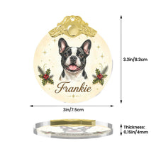 Load image into Gallery viewer, French Bulldog Christmas Ornament - Gold Crown Dog Portrait - Personalized with Photo and Name-Christmas Ornament-Christmas,Christmas Ornament,Personalize Artwork-6