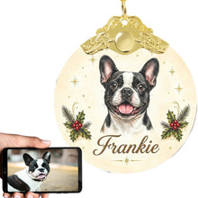 Load image into Gallery viewer, French Bulldog Christmas Ornament - Gold Crown Dog Portrait - Personalized with Photo and Name-Christmas Ornament-Christmas,Christmas Ornament,Personalize Artwork-1