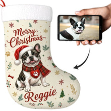 Load image into Gallery viewer, French Bulldog Christmas Stocking - Cozy Festive Wishes - Personalize with Photo and Name-Christmas Ornament-Christmas,Christmas Stocking,Personalize Artwork-1