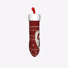 Load image into Gallery viewer, French Bulldog Christmas Stocking – Heart Knit Portrait – Personalize with Photo and Name-Christmas Ornament-Christmas,Christmas Stocking,French Bulldog,Personalize Artwork-7