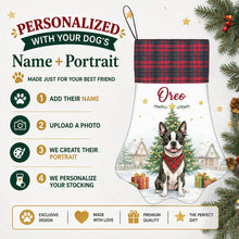 Load image into Gallery viewer, French Bulldog Christmas Stocking - Home for the Holidays - Personalize with Photo and Name-Christmas Ornament-Christmas,Christmas Stocking,Personalize Artwork-2