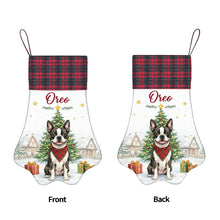 Load image into Gallery viewer, French Bulldog Christmas Stocking - Home for the Holidays - Personalize with Photo and Name-Christmas Ornament-Christmas,Christmas Stocking,Personalize Artwork-5
