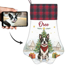 Load image into Gallery viewer, French Bulldog Christmas Stocking - Home for the Holidays - Personalize with Photo and Name-Christmas Ornament-Christmas,Christmas Stocking,Personalize Artwork-1
