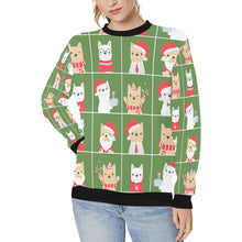 Load image into Gallery viewer, Cutest Christmas Frenchies Love Women&#39;s Sweatshirt - 4 Colors-Apparel-Apparel, French Bulldog, Sweatshirt-Green-S-2