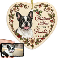 Load image into Gallery viewer, French Bulldog Dog Ornament - Christmas Wishes Design - Personalized with Name-Christmas Ornament-Christmas,French Bulldog,Personalize Artwork-1