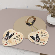 Load image into Gallery viewer, French Bulldog Dog Ornament - My Heart Belongs To Design - Personalized with Name-Christmas Ornament-Christmas,French Bulldog,Personalize Artwork-6
