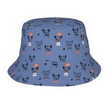 Load image into Gallery viewer, French Bulldog Doodles Bucket Hat-Hats &amp; Caps-Slate Blue-One Size-3