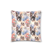 Load image into Gallery viewer, French Bulldog Floral Symphony Throw Pillow Cover-Cushion Cover-French Bulldog, Home Decor, Pillows-White-ONESIZE-1