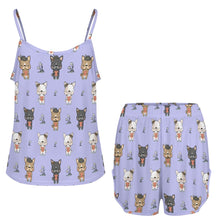 Load image into Gallery viewer, French Bulldog Flowers and Hearts Women's Cami and Shorts Pajama Set-Apparel-Apparel,Dog Mom Gifts,French Bulldog,Pajamas-6