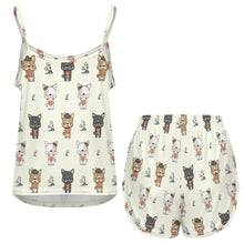 Load image into Gallery viewer, French Bulldog Flowers and Hearts Women's Cami and Shorts Pajama Set-Apparel-Apparel,Dog Mom Gifts,French Bulldog,Pajamas-19