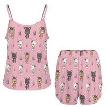 Load image into Gallery viewer, French Bulldog Flowers and Hearts Women's Cami and Shorts Pajama Set-Apparel-Apparel,Dog Mom Gifts,French Bulldog,Pajamas-10