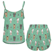 Load image into Gallery viewer, French Bulldog Flowers and Hearts Women's Cami and Shorts Pajama Set-Apparel-Apparel,Dog Mom Gifts,French Bulldog,Pajamas-15