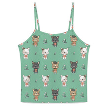 Load image into Gallery viewer, French Bulldog Flowers and Hearts Women's Cami and Shorts Pajama Set-Apparel-Apparel,Dog Mom Gifts,French Bulldog,Pajamas-Mint Green-XS-13