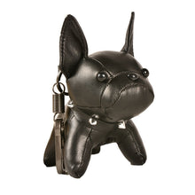 Load image into Gallery viewer, Image of a french bulldog keychain in the color black