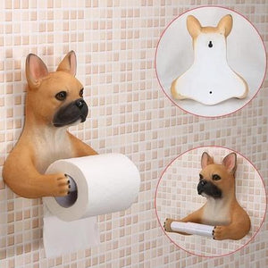 Image of a cutest french bulldog toilet roll holder
