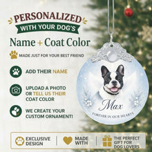 Load image into Gallery viewer, French Bulldog Ornament - Angel Dog Memorial Design - Personalized with Photo and Name-Christmas Ornament-Christmas,Christmas Ornament,French Bulldog,Personalize Artwork-2