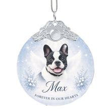 Load image into Gallery viewer, French Bulldog Ornament - Angel Dog Memorial Design - Personalized with Photo and Name-Christmas Ornament-Christmas,Christmas Ornament,French Bulldog,Personalize Artwork-3