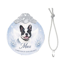 Load image into Gallery viewer, French Bulldog Ornament - Angel Dog Memorial Design - Personalized with Photo and Name-Christmas Ornament-Christmas,Christmas Ornament,French Bulldog,Personalize Artwork-4