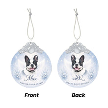 Load image into Gallery viewer, French Bulldog Ornament - Angel Dog Memorial Design - Personalized with Photo and Name-Christmas Ornament-Christmas,Christmas Ornament,French Bulldog,Personalize Artwork-5