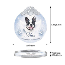 Load image into Gallery viewer, French Bulldog Ornament - Angel Dog Memorial Design - Personalized with Photo and Name-Christmas Ornament-Christmas,Christmas Ornament,French Bulldog,Personalize Artwork-6