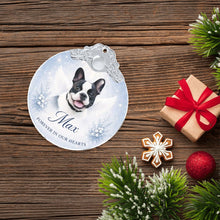 Load image into Gallery viewer, French Bulldog Ornament - Angel Dog Memorial Design - Personalized with Photo and Name-Christmas Ornament-Christmas,Christmas Ornament,French Bulldog,Personalize Artwork-7