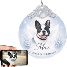 Load image into Gallery viewer, French Bulldog Ornament - Angel Dog Memorial Design - Personalized with Photo and Name-Christmas Ornament-Christmas,Christmas Ornament,French Bulldog,Personalize Artwork-1