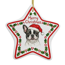 Load image into Gallery viewer, French Bulldog Ornament - Personalized Star Shaped Christmas Folk-Art Design-Christmas Ornament-Christmas,French Bulldog,Personalize Artwork-3