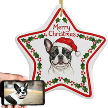 Load image into Gallery viewer, French Bulldog Ornament - Personalized Star Shaped Christmas Folk-Art Design-Christmas Ornament-Christmas,French Bulldog,Personalize Artwork-1