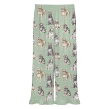 Load image into Gallery viewer, French Bulldog Pajama Pants for Women - Ruffle Hem Design - Watercolor Celebration French Bulldogs-Pajamas-Apparel,Dog Mom Gifts,French Bulldog,Pajamas-10