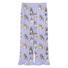 Load image into Gallery viewer, French Bulldog Pajama Pants for Women - Ruffle Hem Design - Watercolor Celebration French Bulldogs-Pajamas-Apparel,Dog Mom Gifts,French Bulldog,Pajamas-19