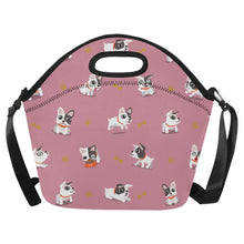 Load image into Gallery viewer, French Bulldog Playtime Adventures Neoprene Lunch Bag-PaleVioletRed-ONESIZE-1