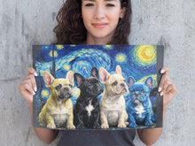Load image into Gallery viewer, Photo of a lady holding French bulldog, starry night poster