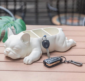 French Bulldog Resin Key Holder - Decorative Sundries Organizer-Home Decor-French Bulldog, Home Decor, Statue-White-11