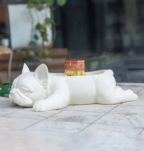French Bulldog Resin Key Holder - Decorative Sundries Organizer-Home Decor-French Bulldog, Home Decor, Statue-White-2