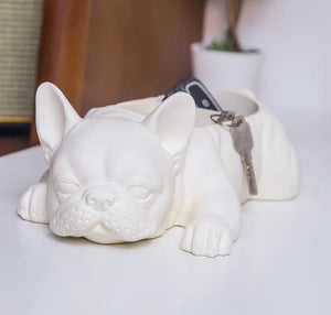 French Bulldog Resin Key Holder - Decorative Sundries Organizer-Home Decor-French Bulldog, Home Decor, Statue-White-3