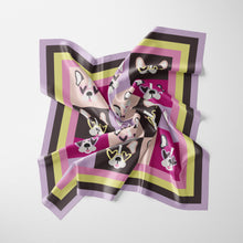 Load image into Gallery viewer, French Bulldog Scarf - Pop-Art Frenchies Silk Scarf-2