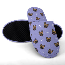 Load image into Gallery viewer, French Bulldog Slippers for Women - Chocolate French Bulldog Charm - Flannel-Accessories,Dog Mom Gifts,French Bulldog,Slippers-21