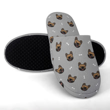 Load image into Gallery viewer, French Bulldog Slippers for Women - Chocolate French Bulldog Charm - Flannel-Accessories,Dog Mom Gifts,French Bulldog,Slippers-24