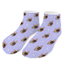 Load image into Gallery viewer, French Bulldog Socks - Ankle Length - Cutest Fawn French Bulldog Love-Accessories-Accessories,Dog Dad Gifts,French Bulldog,Socks-Lavender-One size-11