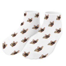 Load image into Gallery viewer, French Bulldog Socks - Ankle Length - Cutest Fawn French Bulldog Love-Accessories-Accessories,Dog Dad Gifts,French Bulldog,Socks-White-One size-1
