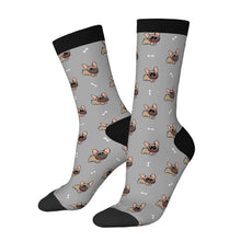Load image into Gallery viewer, French Bulldog Socks - Cutest Fawn French Bulldog Love-Wear Accessories-Gray-3 Black-One Size-61