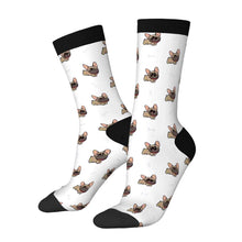 Load image into Gallery viewer, French Bulldog Socks - Cutest Fawn French Bulldog Love-Wear Accessories-White-3 Black-One Size-21